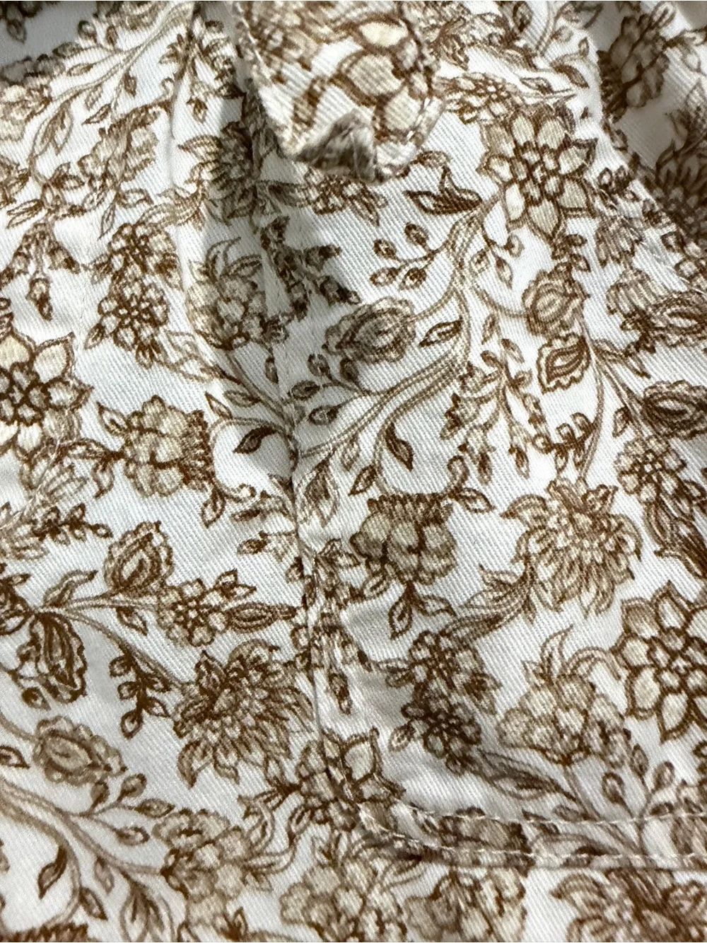 Old Navy Floral Paperbag Shorts - White & Brown
